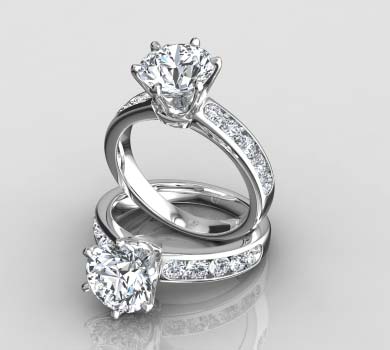 Jennifer Channel Set Band With Six Prong Solitaire