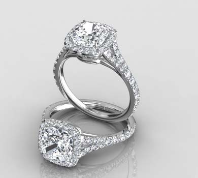 Madeline Split Shank Halo Ring