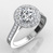Bezel Set Round Halo Ring With Milgrain — view 1
