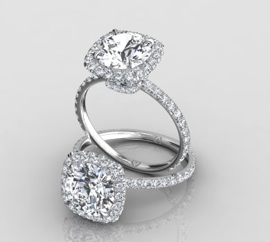 Madison Cushion Halo Ring With Round Center Stone
