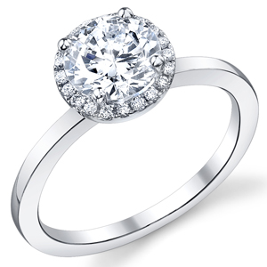 Diamond Halo With Plain Band