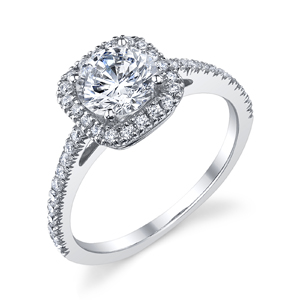 Cushion Halo Pave Ring